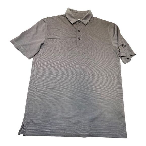 Callaway Opti-Dri Geometric Pattern Button Up Short Sleeve Golf Polo Shirt Sz S - Picture 2 of 9